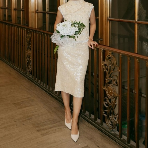 Vintage beaded bridal set - Picture 4 of 6